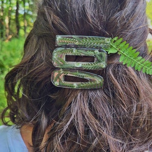 Handmade real pressed fern and baby's breath hair clip set | gardener gift | botanical hair accessories
