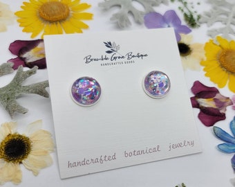 Handmade glitter stud earrings | fashion accessories