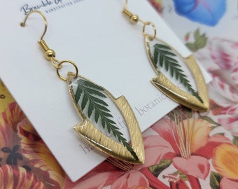 Handmade beautiful real fern earrings | gardener gift | botanical jewelry | plant lover accessories