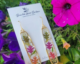 Handmade beautiful fall leaf earrings | boho woodland jewelry | gardener gift | maple leaf