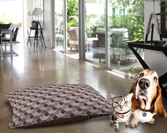 Grey geometric dog bed,Pet bed,art deco dog bed,modern dog bed,outdoor dog bed,dog pillow bed