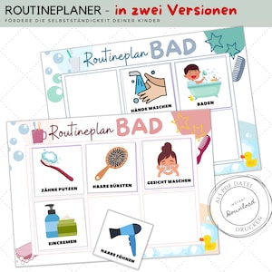 Planejador de rotina para crianças PDF, plano diário infantil, planejador diário para crianças, plano de tarefas, plano semanal, Montessori, banheiro, digital para imprimir download