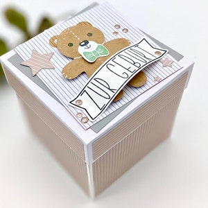 Niedliche Grussbox zur Geburt / Geschenk zur Geburt/ Explosionsbox Geburt/ persönliches Geschenk / Geschenkidee Baby