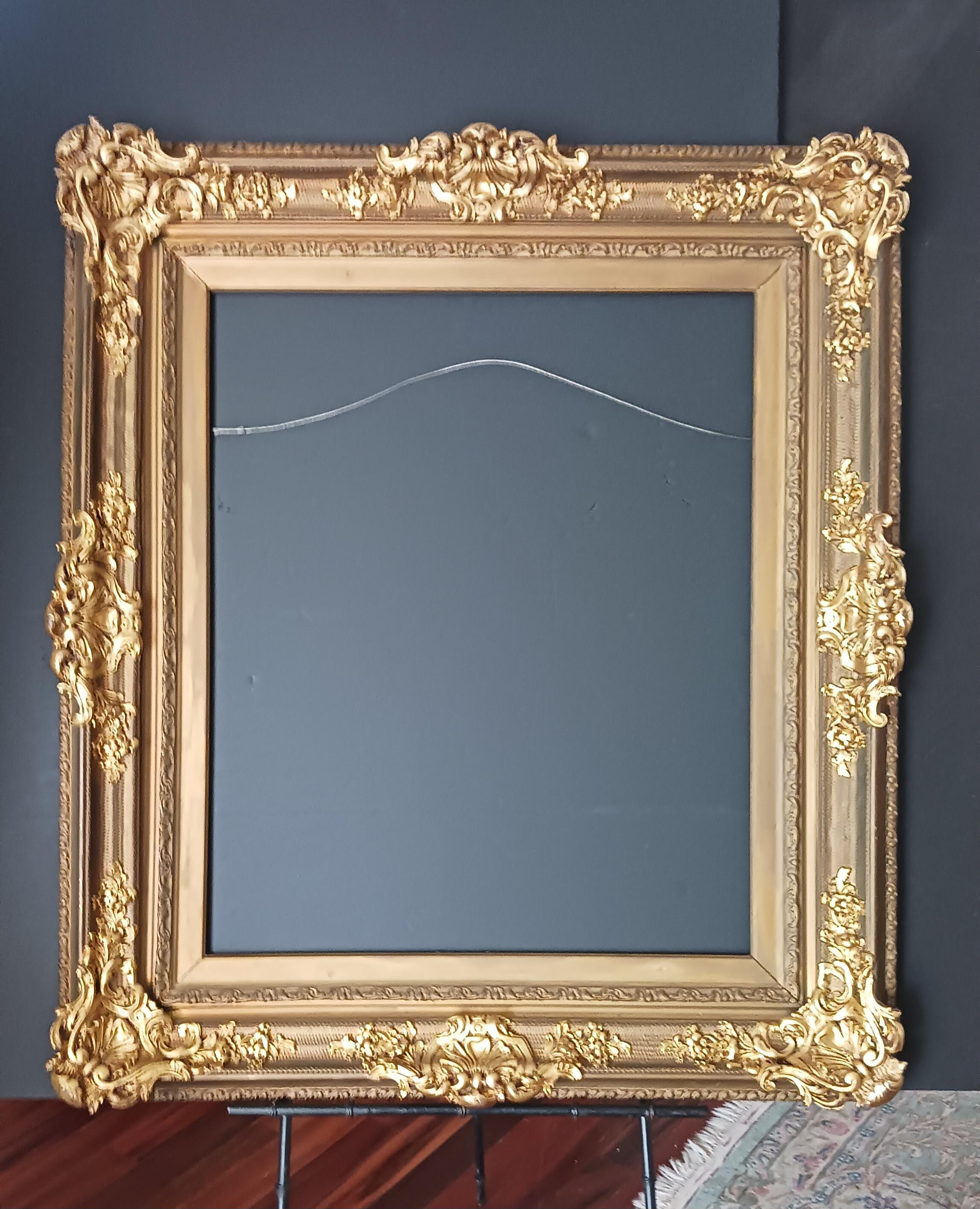 Extraordinary 19th Century Gilded Ornament Picture Frame Adaptable to ...
