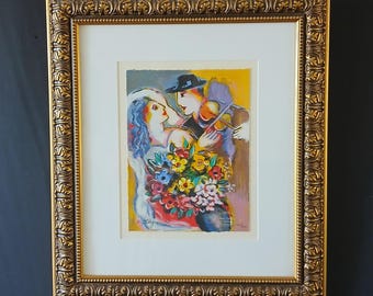 Zamy Steynovitz Oil Paint Embellished Serigraph Bridal Bliss Listed Artist