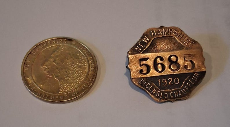 Unh Pin 1920 New Hampshire Chauffeur License Pin and Bus Token - Etsy