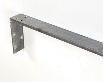 Suporte de parede de bancada em L de metal, granito, mármore, pedra, aço sólido, 60 x 12 mm
