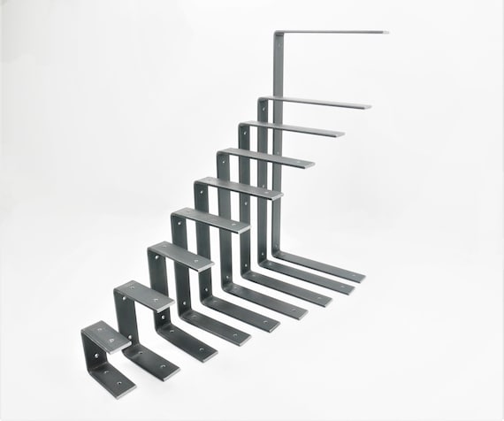 Double Shelf Bracket Heavy Duty DBR DIY Shelf Bracket Industrial Style Modern Scaffold Board Shelf Bedside Cabinet Shelving Flat Bar 40x6