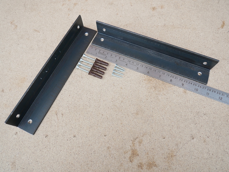 Set of 2 Alcove Shelf Brackets Shelves Corner Angle Steel Etsy