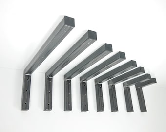 Soporte resistente para cargas pesadas, bancos de escritorio flotantes, estantes, lavabos, peceras, soportes de metal, estilo industrial, sección de caja de 40 x 40 mm