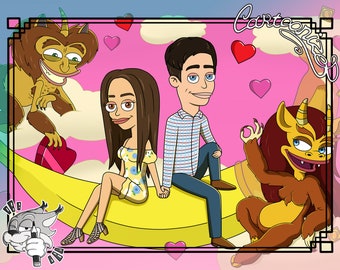 We draw you in your favorite animated TV show style, Custom cartoon portrait