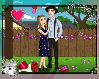 We draw you in your favorite animated TV show style, Portrait in cartoon style, personalized art, custom portrait