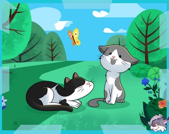 Custom Pet Portrait | Cat, Dog, Horse, Rabbit, Portrait From Photo | Cartoon Style | Custom Gift |
