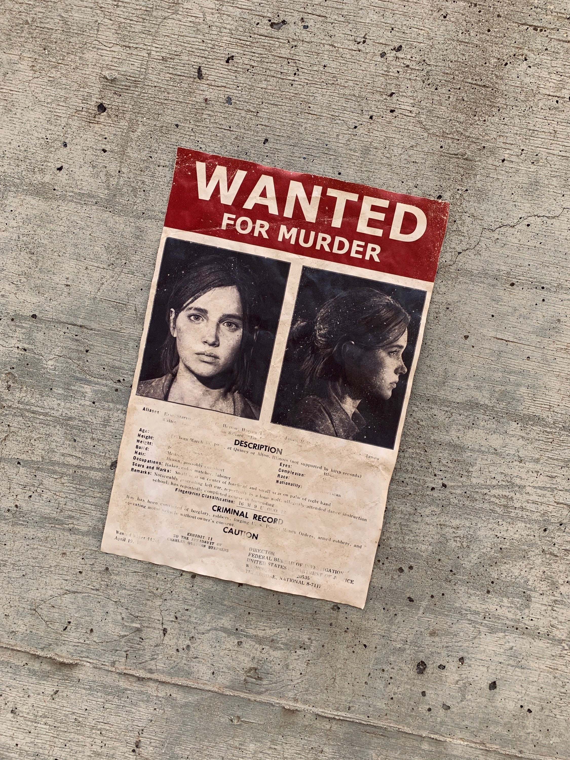 Ellie Wanted Poster the Last of Us Part II 