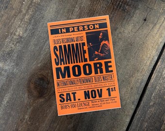 Póster/pegatina de la gira de Sammie Moore / Pecadores