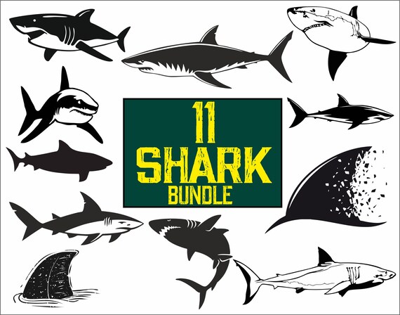 Download Shark Svgshark Svg Bundle Shark Clipart Shark Silhouette Etsy