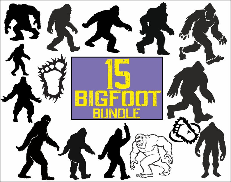 BIGFOOT SVG yeti svg bigfoot clipart bigfoot silhouette | Etsy