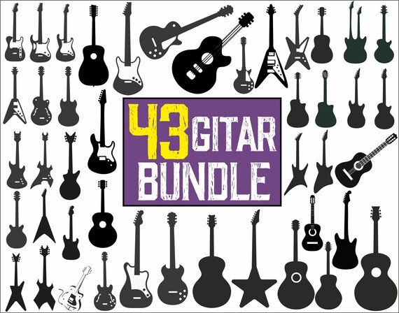 Download Clip Art Art Collectibles Music Clipart Guitar Cricut Rock Musician Guitar Cut File Guitar Silhouette Guitar Svg Printable Art Buy 2 Get 1 Free Guitar Clipart