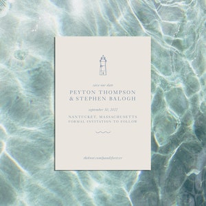 Elegant Lighthouse Wedding Save The Date
