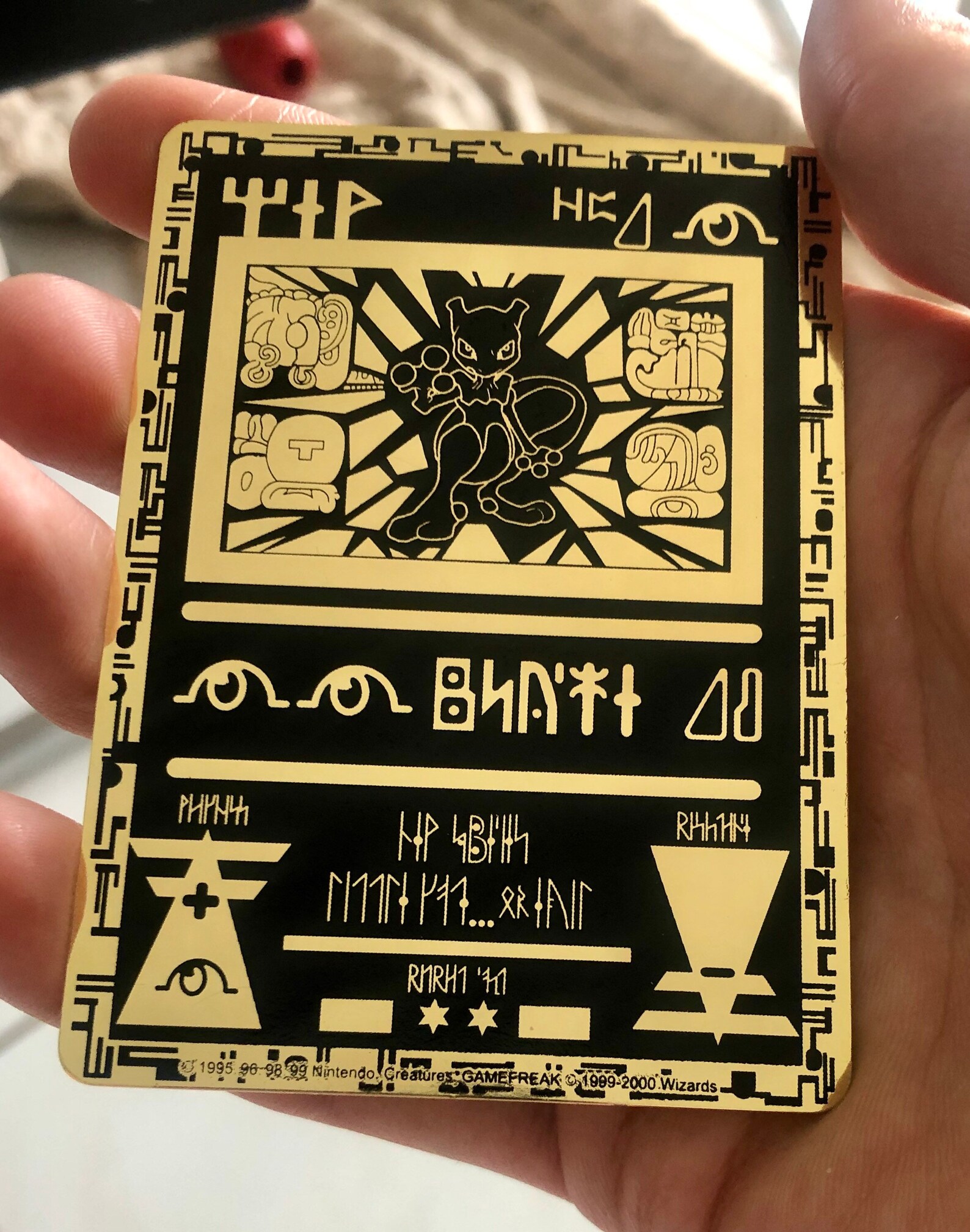 Ancient Mewtwo Custom Metal Pokemon Card Etsy