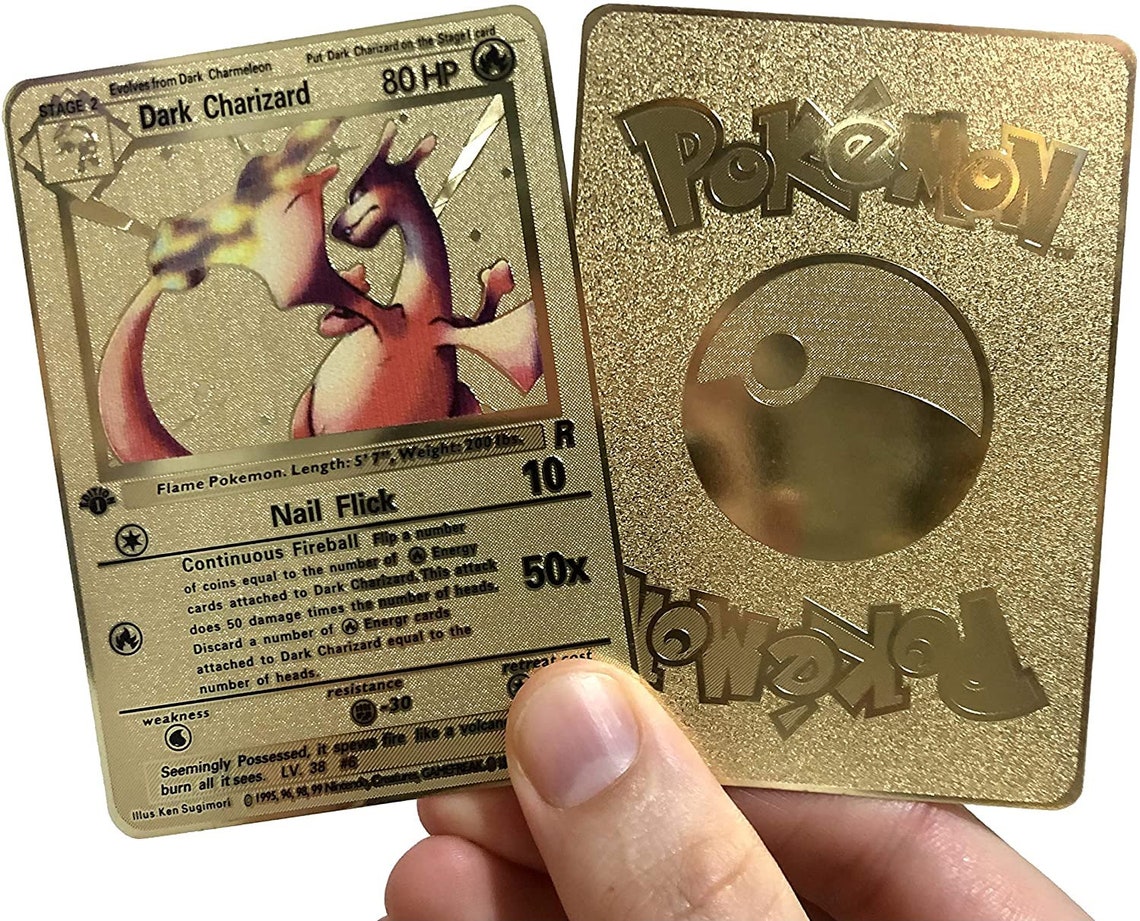 Dark Charizard 1st Edition Team Rocket Custom Metal Pokemon Etsy