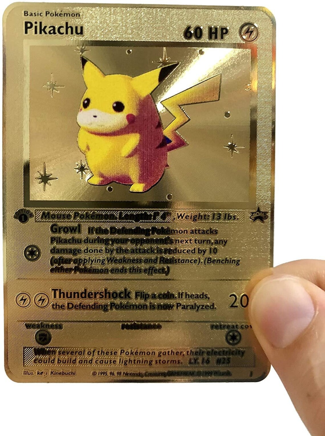Gold Pokmon Promo Card Pikachu EX Promo Gold Metal Pokmon Card - Custom  Collectible Display Piece Pikachu EX Metal Card