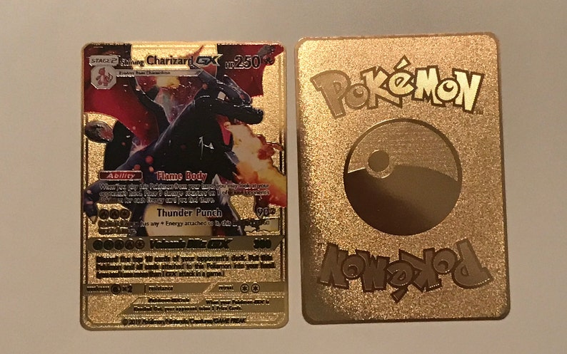 Shining Charizard GX Full Art Custom Metal Pokemon Card Etsy