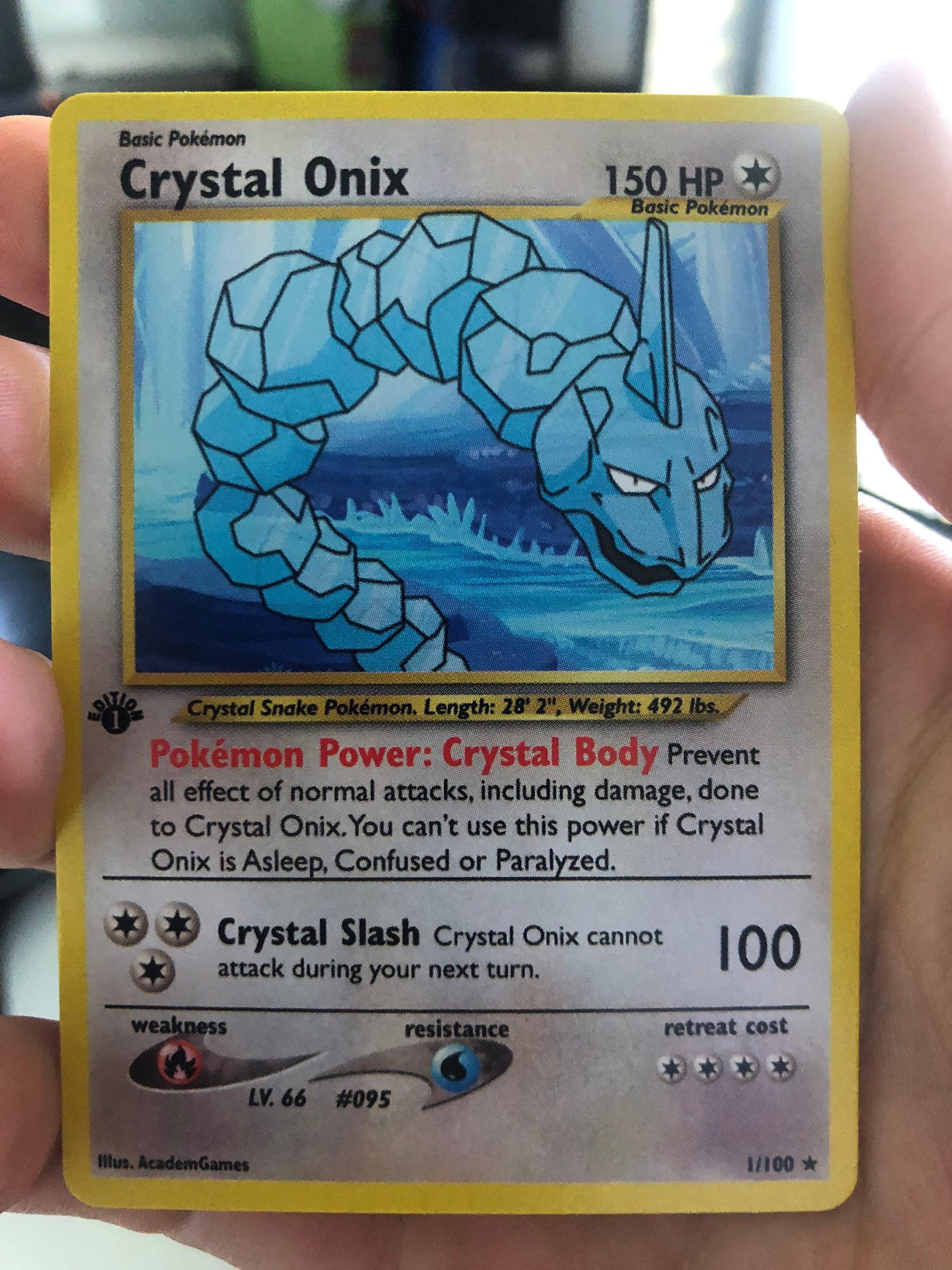 Crystal Onix Custom Orica Pokemon Card Etsy