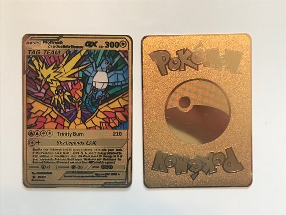 Moltres Zapdos Articuno Custom Metal Pokemon Card Etsy