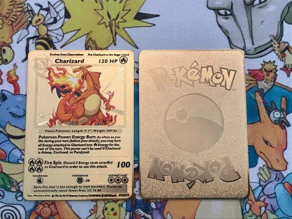 Gran Carta Charizard Custom Metal Pokemon Etsy Espana