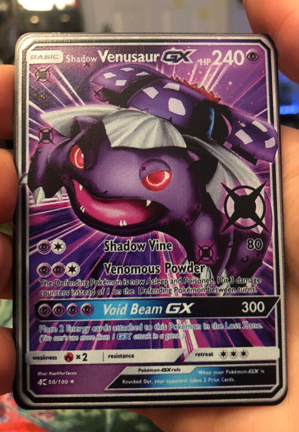 Shadow Charizard Blastoise Venusaur GX Custom Metal Pokemon Etsy