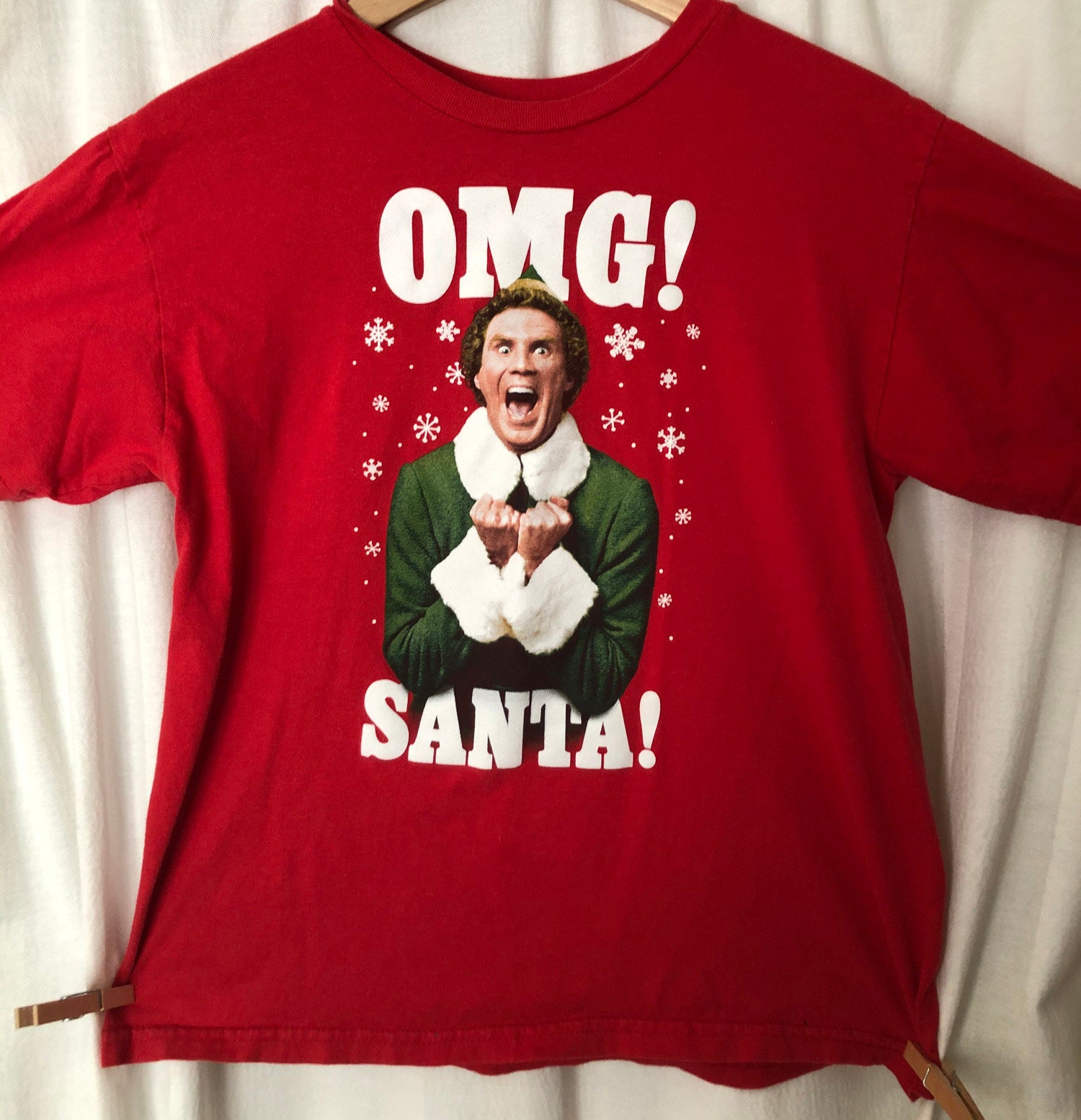 Elf: Will Ferrell OMG Santa Ripple Junction Christmas Tee Used XL - Etsy