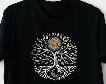 Tree of Life Sun Moon Fairycore Taro Cottagecore Unisex T-Shirt