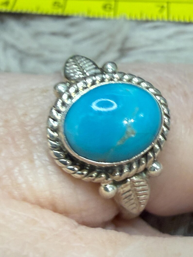 Double Sleeping Beauty Turquoise Sterling Silver Ring Size 9 - Etsy