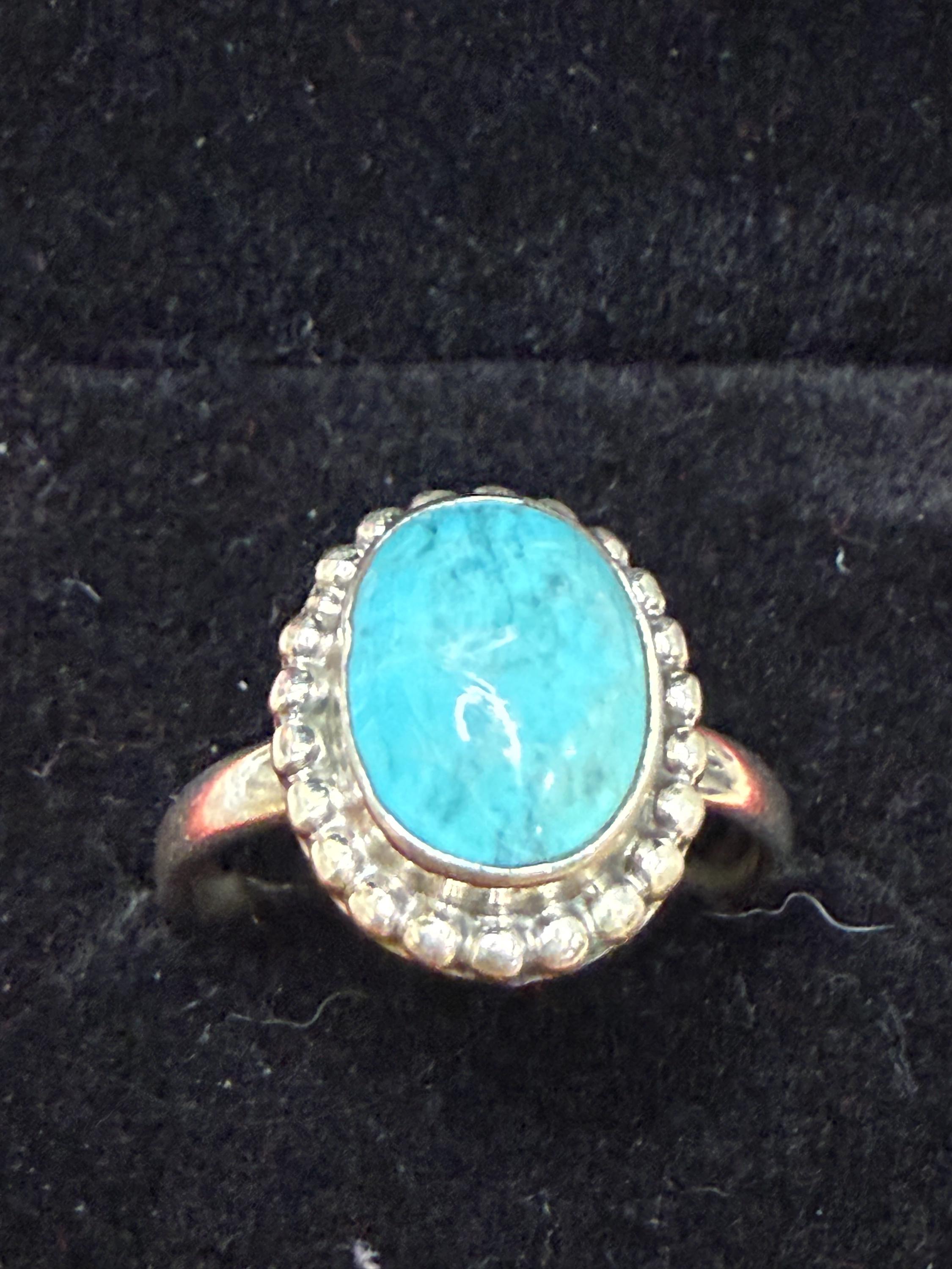Beautiful Sleeping Beauty Turquoise Sterling Silver Ring Size 9 - Etsy