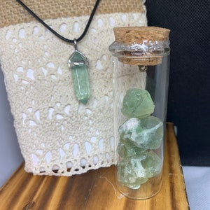 Pendente pendulo fluorite verde e combo vaso dei desideri in pietra fluorite verde, arredamento per la casa, ciondolo in pietra preziosa, regalo, venditore americano- spedizione veloce