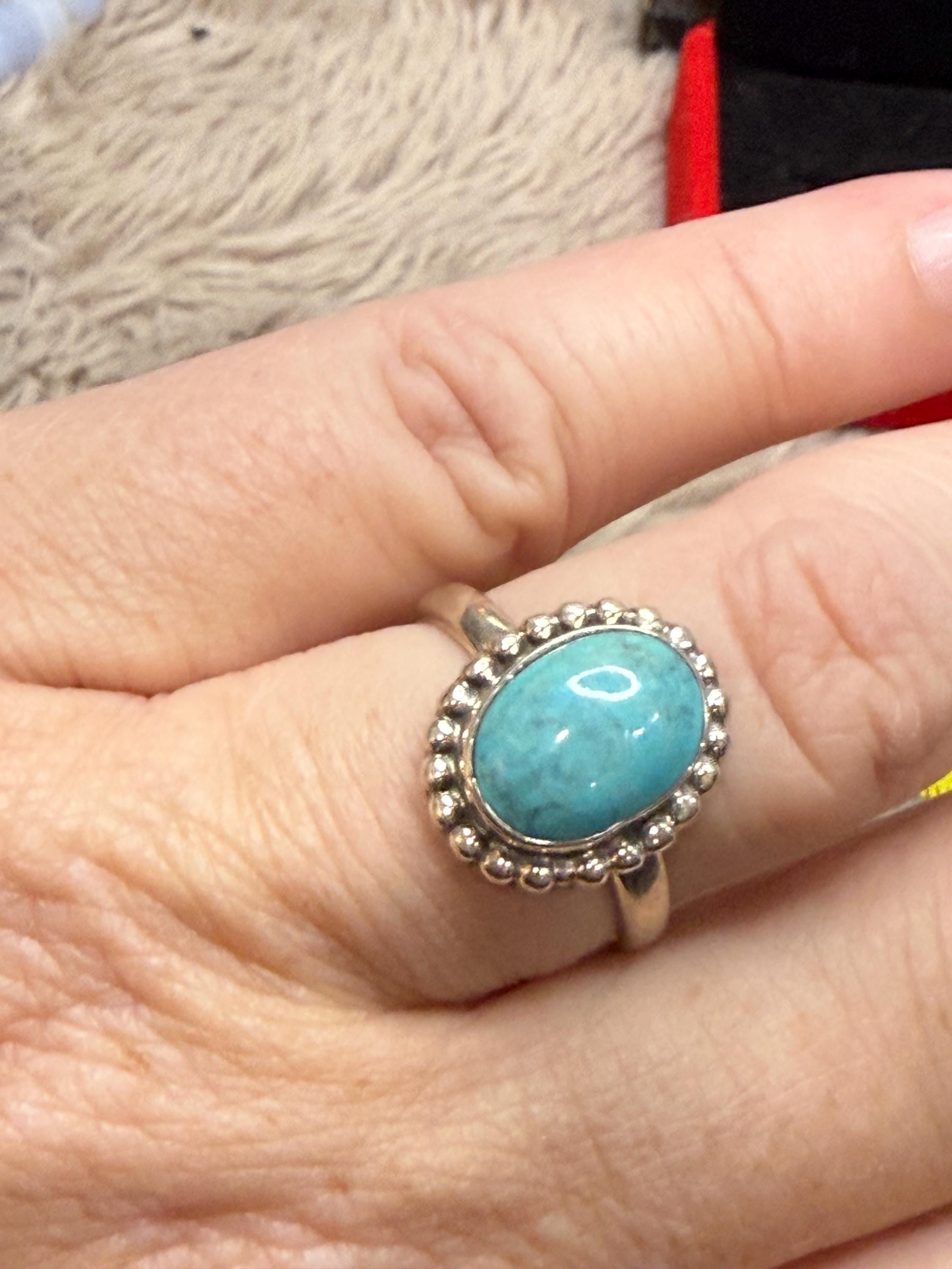 Beautiful Sleeping Beauty Turquoise Sterling Silver Ring Size 9 - Etsy