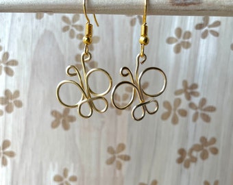 Hand made butterfly wire earrings