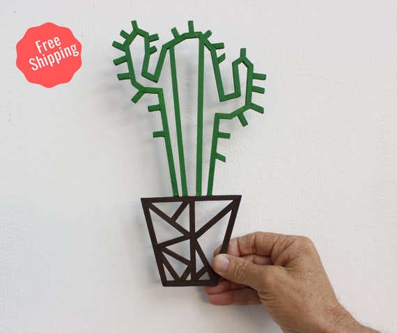 Origami Wooden CACTUS Wall Art Home Decor Plant Wall - Etsy