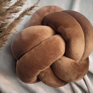 Knot pillow in Ball shape 2 lines is 12 inches Ultra soft decorative pillow Unique cushion Sphere knot pillow image 9