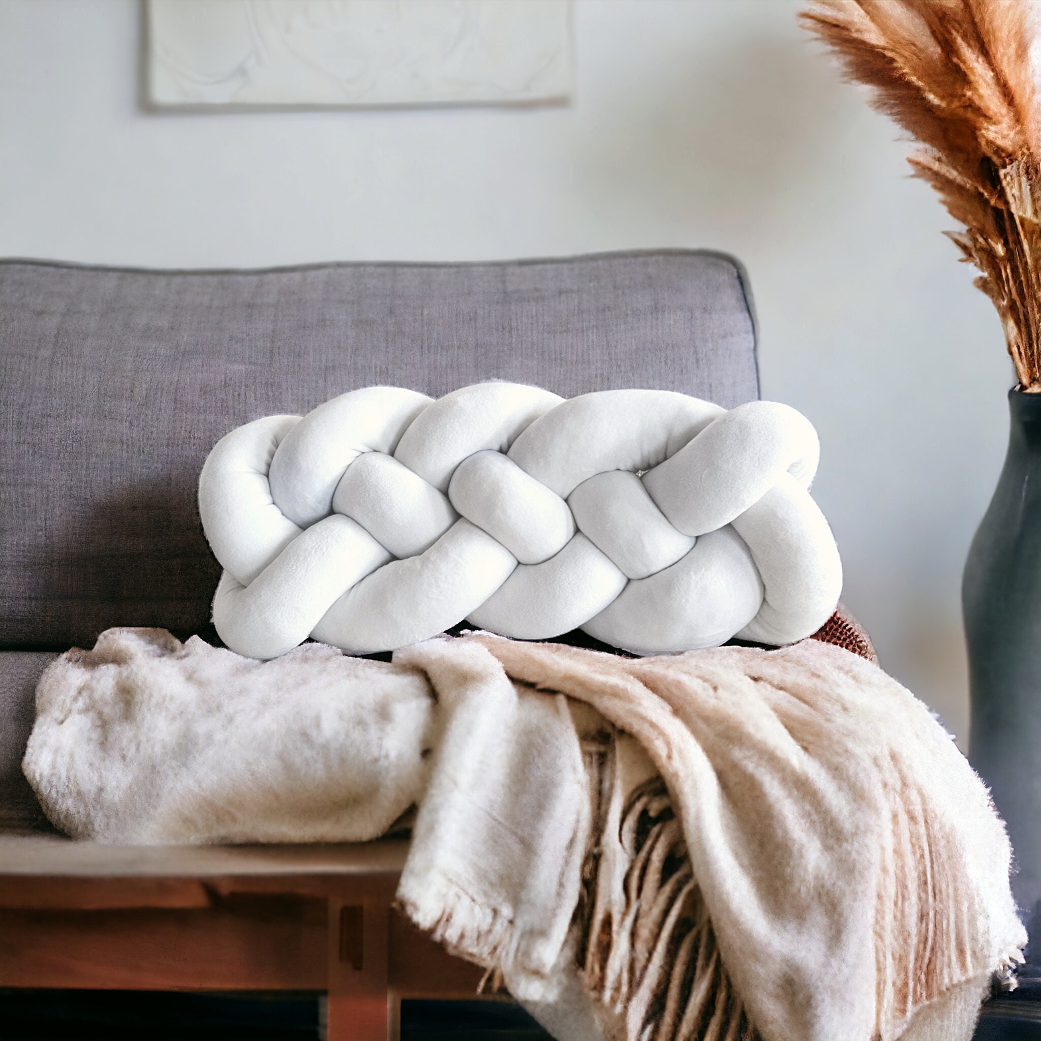 Braided Knot Pillow - Handmade Plush Decorative Cushion - Etsy