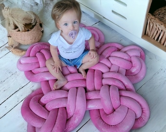 Snowflake Knot Floor Pillow – Minky Plush, Playroom Decor