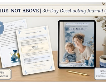 Deschooling Workbook for Homeschool Parent | 30 Day Reflection Journal Printable PDF | Instant Download