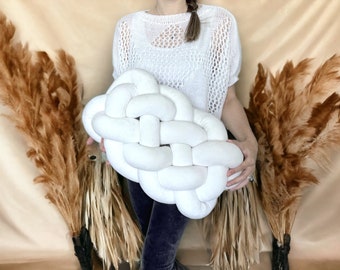 Cloud Knot Pillow, Little Cloud Shape, Plush Back Support Cushion