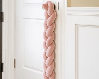 Custom size Braided Door or Window Draft and Noise Stopper, Protects bumping door handle into Walls & Glass from scratches, Snake cushion