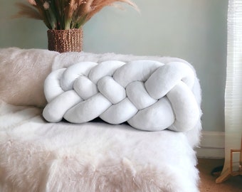 Braided Knot Pillow - Handmade Plush Decorative Cushion