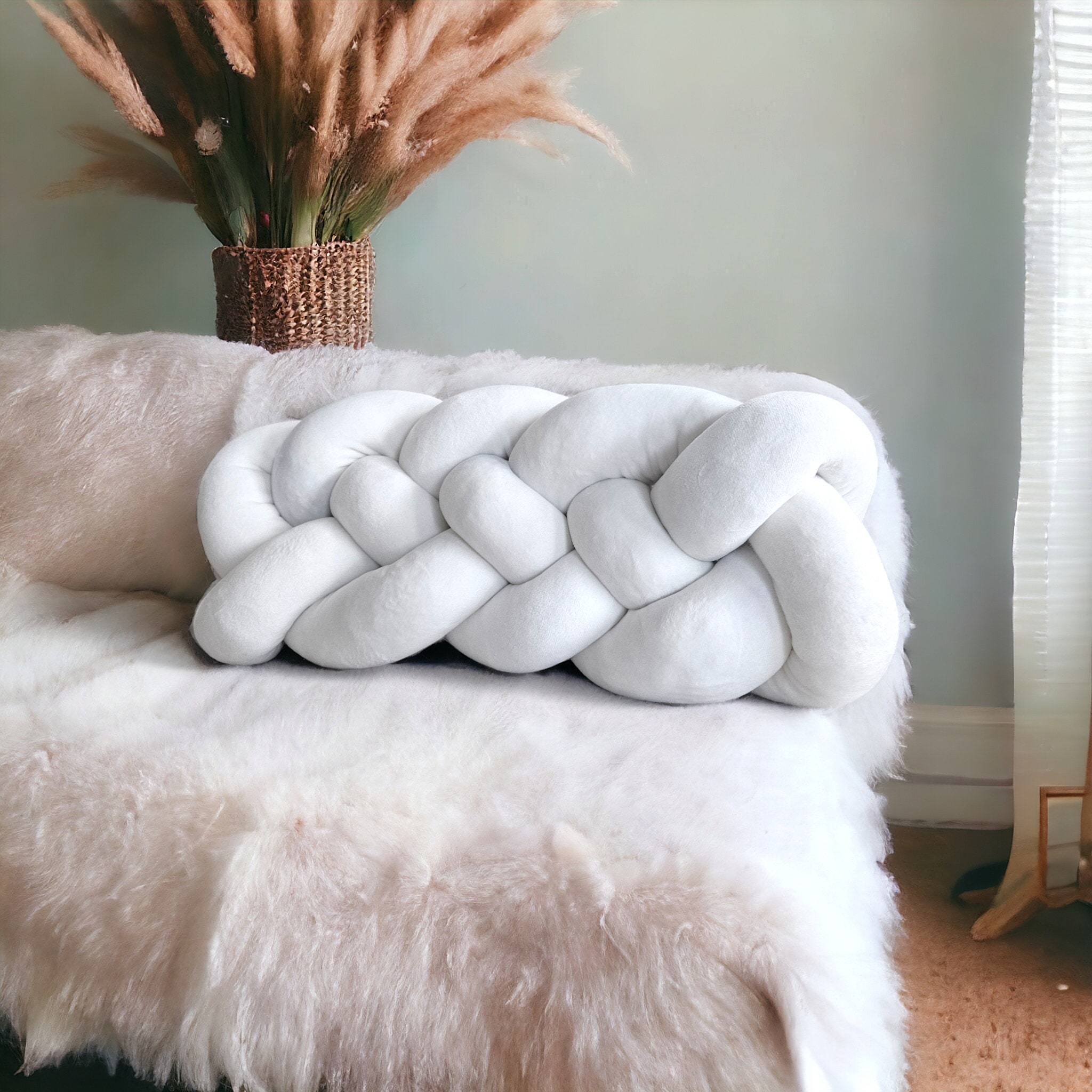 Braided Knot Pillow - Handmade Plush Decorative Cushion - Etsy