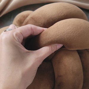Knot pillow in Ball shape 2 lines is 12 inches Ultra soft decorative pillow Unique cushion Sphere knot pillow image 7