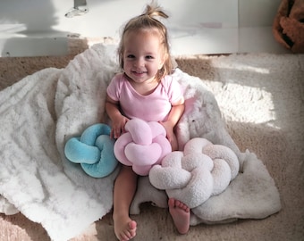 Toddler Sensory Knot Pillows Gift Set of 3 Shapes, Stress relief fidget toys, Teepee playtime comforting plushies, Soothing accent cushion