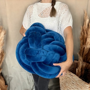 Knot pillow in Star shape is 22x22x4 inches • Decorative cushion for living room • Gift for birthday  • Flat office pillow for chair